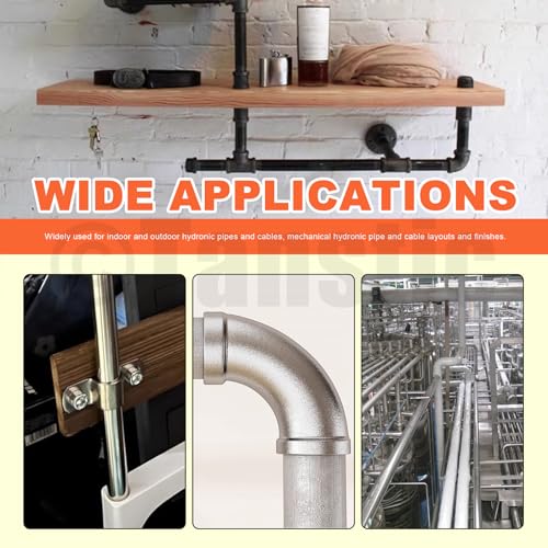 Tanstic 25Pcs Black Two Hole Pipe Strap, 3/8” Two Hole Strap U Bracket Rigid Pipe Strap Pipe Strap Clamp with Phillips Modified Truss Head Wood Screws for Fixing Pipe, Conduit, U Bracket - size: 3/8 Inch