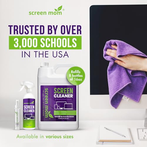 Screen Cleaner Spray 2 Pack-2x1oz for TV, Car, Laptop & Computer | Streak-Free Cleaning, Glass & OLED Safe, Alcohol & Ammonia Free, Includes 2-Microfiber Cloths, Removes Fingerprints & Smudges - size: 1oz Pack of 2