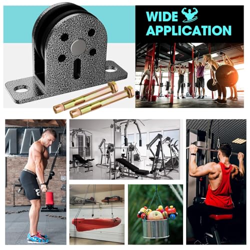 Cable Rope Bearing Pulley Wheel, Wall-Mounted Fixed Pulley Weight System for Home Gym, Weightlifting, DIY Fitness Equipment, Ceiling Mount Accessories - color: Grey-4pcs