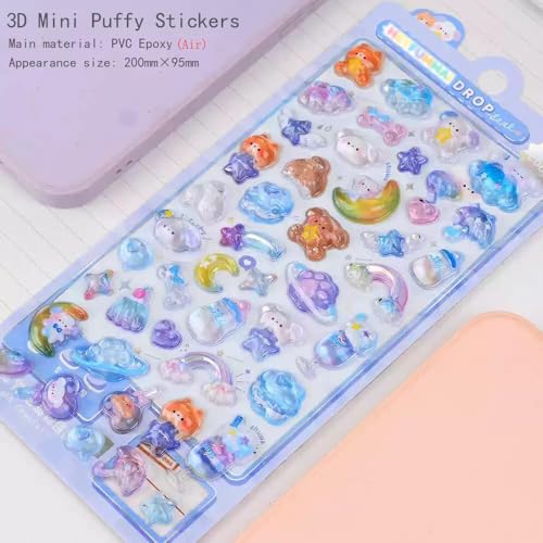 3D Puffy Stickers 10 Sheets 500+Kawaii Stickers for Phone Case & Handbooks - style: 10PCS Stickers