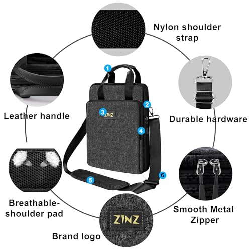 Laptop Shoulder Bag 12.3-13 inch Case Sleeve, Expandable Handbag with Valuables Compartment Compatible with MacBook Air/Pro/Neo 13", iPad 12.9"/13"/11", Shockproof,Black - color: Black