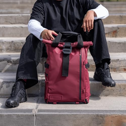 WANDRD PRVKE Rolltop 21L V4 Photography Bundle – Expandable Travel Camera Backpack with Essential Camera Cube and Laptop Sleeve - color: Black, size: 21L (Photography Bundle), style: Rolltop