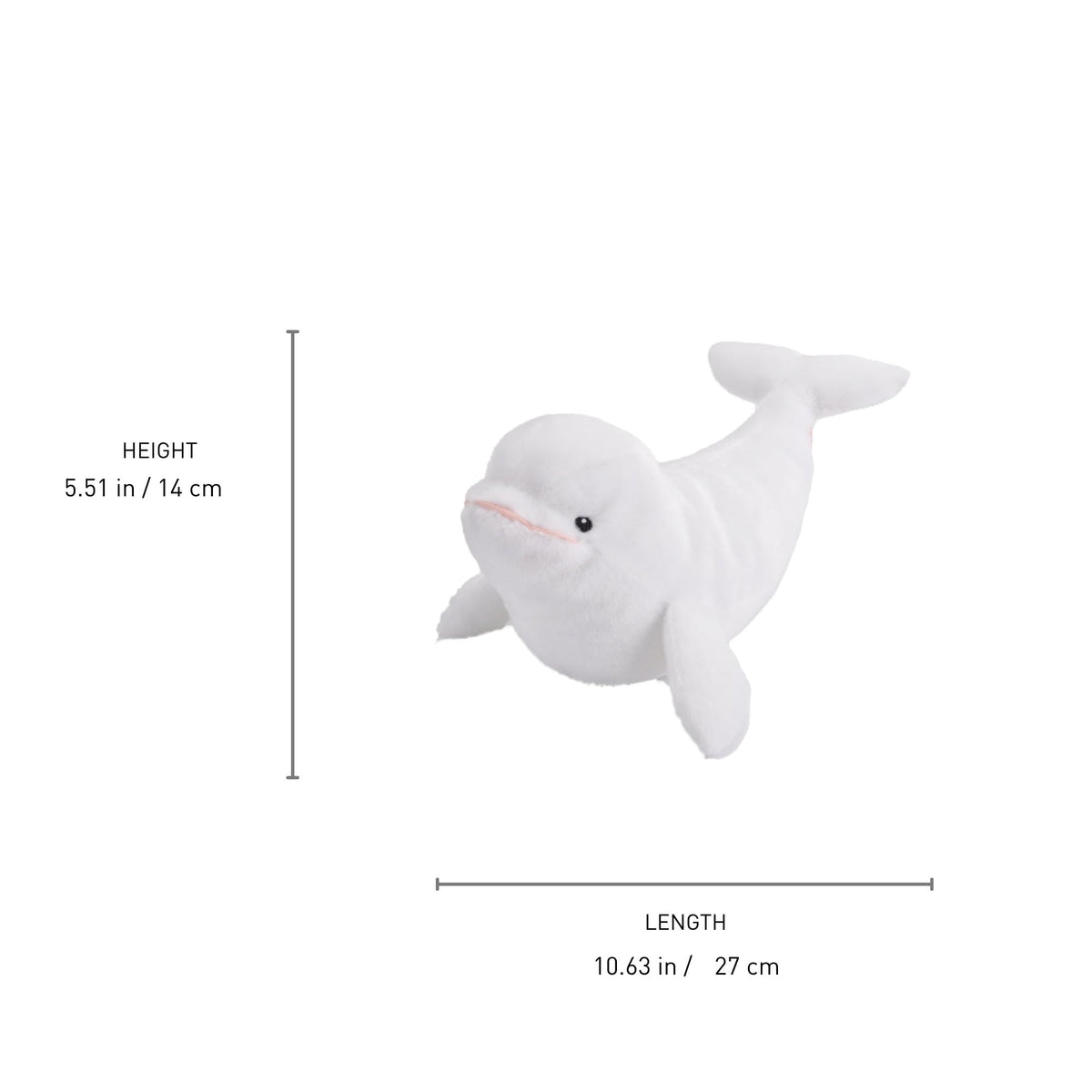 Wild Republic Ecokins Mini Beluga Whale Stuffed Animal - 8"