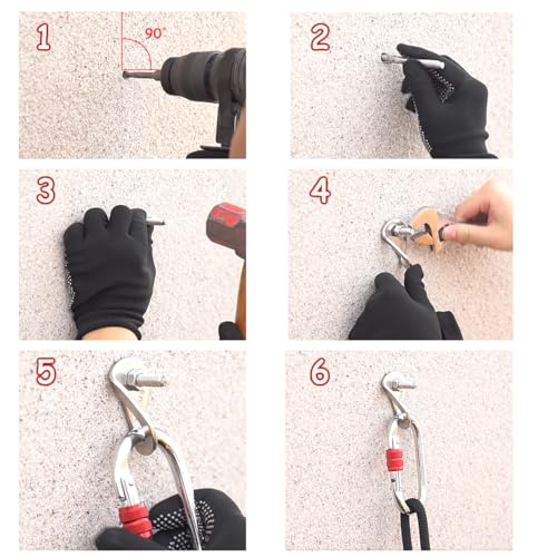 2 Set 304 Stainless Steel Climbing Anchor Bolt, 30KN Rock Climbing Bolt Hanger, Climb Fastening Bolt Safe Fixed Point, Rock Climbing Holds - color: 2 sets