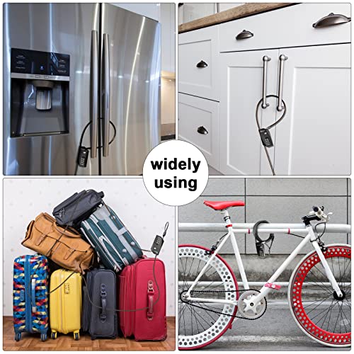 4-Digit Combination Cable Lock, 70 Inch PVC Coated Steel Cable Lock with Zinc Alloy Body, 10,000 Codes,Resettable Security Lock for Refrigerator, Cabinet, Bike, Motorcycle, Kayak, Trail Camera
