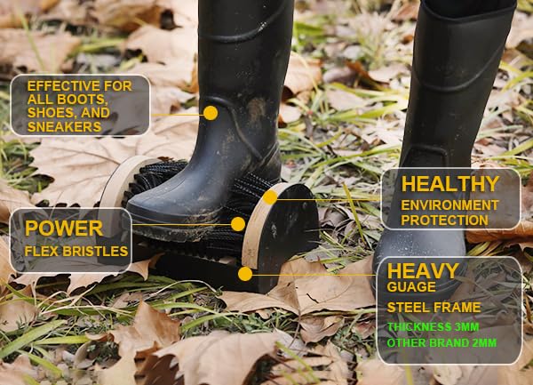 Boot Scrubber - Outdoor Heavy Duty Boot Scraper Brush & Shoe Mud Cleaner | Outdoor heavy-duty boot scrubber . Quickly removes mud, snow and debris from boots and shoes. Durable all-weather design. - color: Boot Scraper