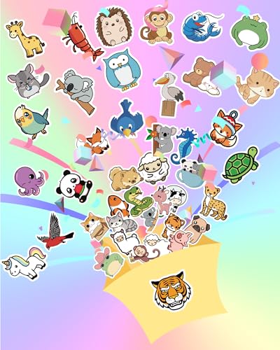 300 Pcs Animal Stickers for Kids, Cute Water Bottle Stickers, Party Favors | Vinyl Waterproof Kid Sticker Pack, Kids Classroom Prizes for Elementary Students, Goodie Bags Stuffers for Kids - style: 300 Pcs