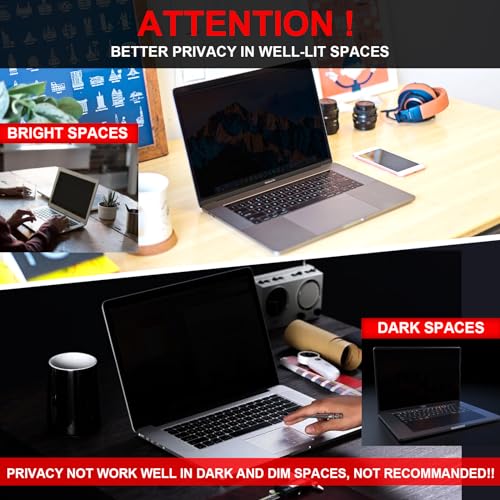 17 Inch Privacy Screen Filter for Laptop, 16:9 Aspect Ratio, Anti-Glare and Blue Light Blocking, Matte/Glossy Double-Sided