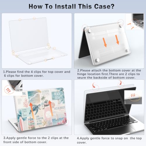 Compatible with MacBook Pro 13 inch Case Sea Turtle Beach | M2 2025, 2024-2016 A2338 M1 A2251 A2289 A2159 A1989 A1708 A1706 | Collage Protective Hard Shell Matte Cover for Mac Pro 13 - color: Beach G, size: MacBook Pro 13 inch