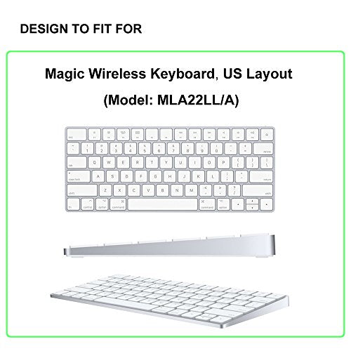 ProElife Ultra Thin Silicone Keyboard Protector Cover Skin for Apple Magic Keyboard & Magic Keyboard 2 (U.S Version, Model: MLA22L/A-A1644, Without Numeric Keypad) (White) - color: White