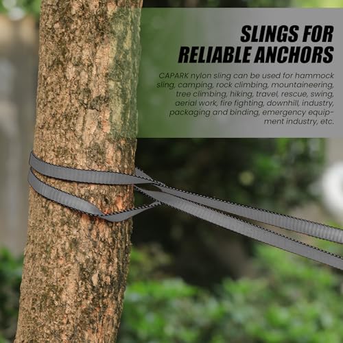 18MM Nylon Climbing Slings Runners 23 kN Strong Webbing Straps for Rock Climbing, Rappelling, Swing, Yoga Hammock etc - color: 3PCS Grey, size: 48inch/120cm