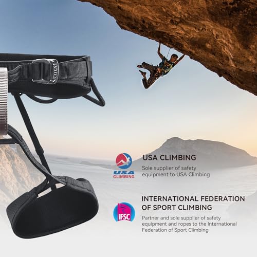 KAILAS Airo Rock Climbing Harness Men Roofing Harnesses Rescue Mountaineering Safety Belt Women Comfortable Lightweight - color: Black, size: Large