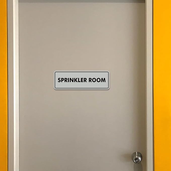 Signs ByLITA Standard Sprinkler Room Sign (Brushed Gold) - Small 2 Pack