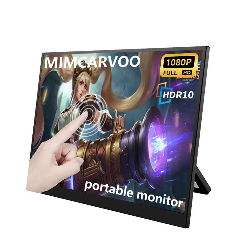 cjc 18.5" FHD Portable Touch Screen Monitor with Kickstand - USB C HDMI External Travel Display for Laptop, Phone, Gaming Console, Second Screen (18.5” 120Hz) - size: 18.5” 120Hz