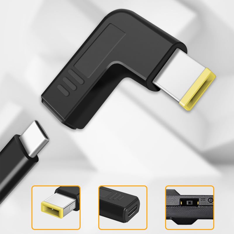 100W USB C to ThinkPad DC Adapter, 20V Power AC Charger | made for Lenovo Thinkpad L470 L460 L440 T440 T450 T470 T470S T460 E531 E570 E560 Series - style: USB C to ThinkPad