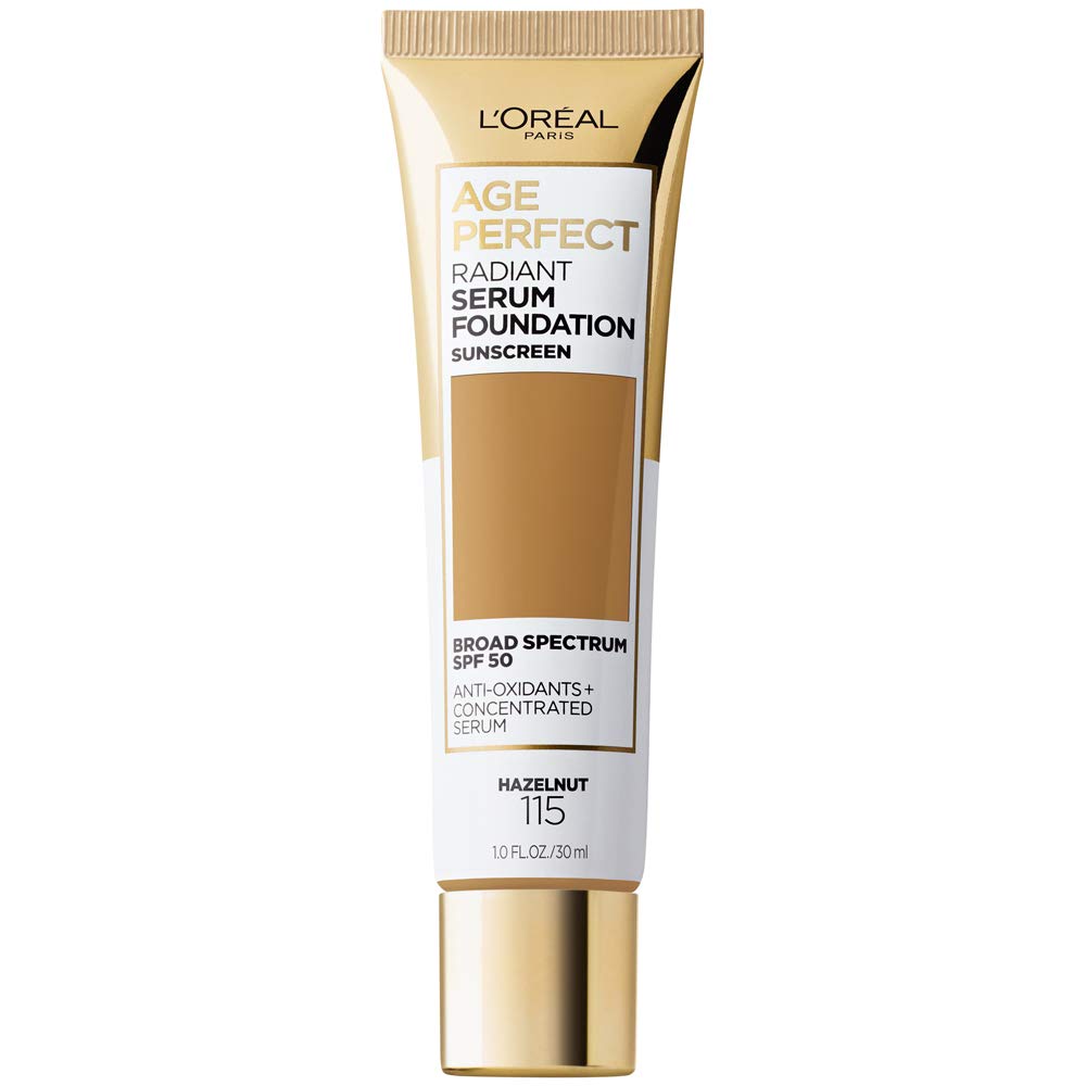 L'Oreal Paris Age Perfect Radiant Serum Foundation With Spf 50, Hazelnut, 1 Ounce