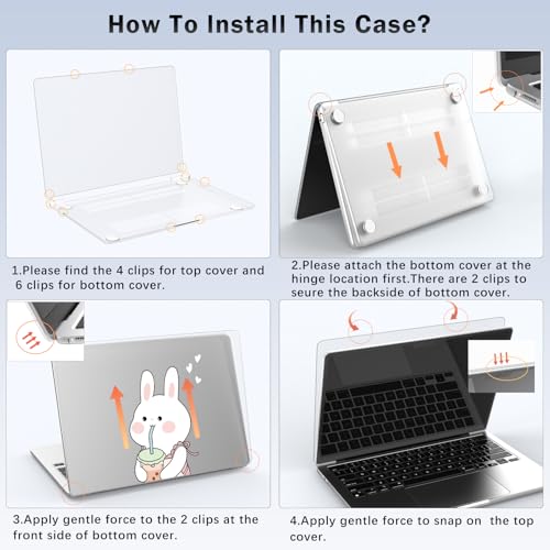Compatible with MacBook Pro 13 inch Case Cute Kawaii Bunny | M2 2025, 2024-2016 A2338 M1 A2251 A2289 A2159 A1989 A1708 A1706 | Protective Hard Shell Matte Cover for Mac Pro 13 - color: Bunny A, size: MacBook Pro 13 inch