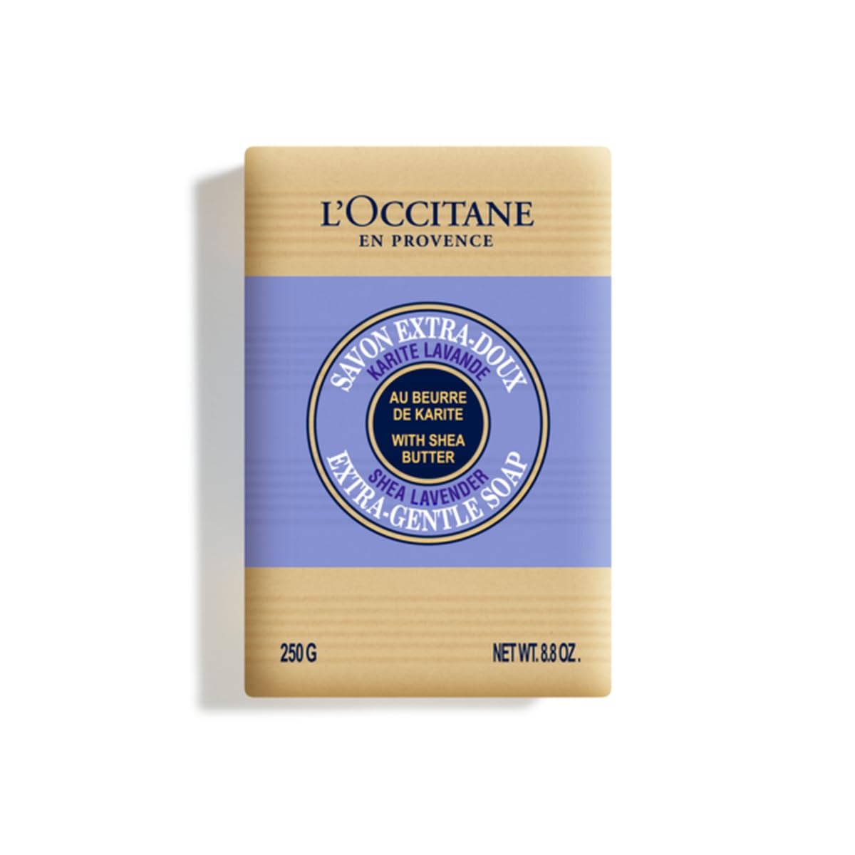 L'Occitane Shea Butter Extra-Gentle Solid Soap: Relaxing Shea Lavender, Vegetable Based, Artisanal, Hand & Body Soap, Gently Cle