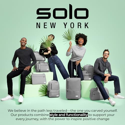 Solo New York Briefcase - 13.3" Laptop Carrying Bag for Women & Men, Brief for Travel & Work - Ace Slim, Black & Orange - size: 13.3"