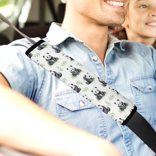 Universal Soft and Comfortable Seat Belt Cover for Adults and Children, Most Cars, 2 Pack Cute Pandas Leaf Seat Belt Covers Cushion Neck and Shoulder Support - color: Pattern 208