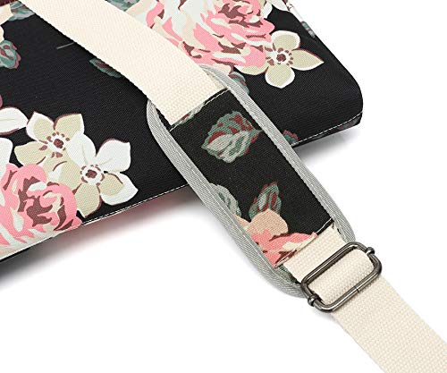 15 inch White Rose Water Resistant Laptop Shoulder Messenger Bag Sleeve Case for MacBook Pro 16 inch and 15 inch-15.6 inch laptop - color: white Rose
