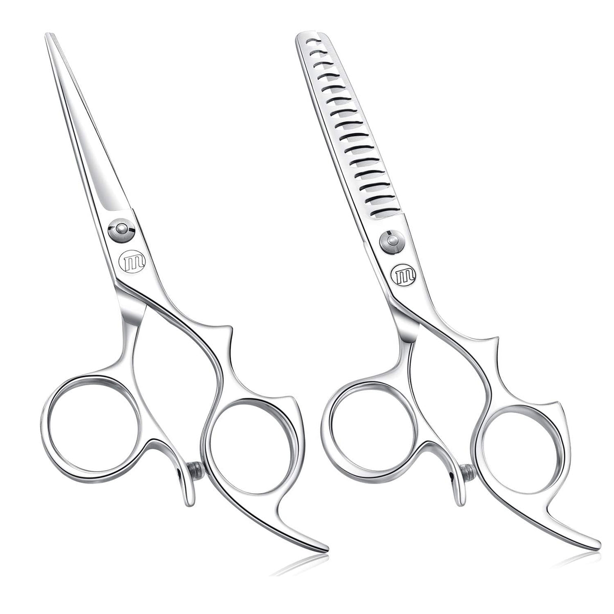 Moontay 6.0'' Hair Cutting Shears Set With Large Finger Holes, Professional Barber Stylist Texturizing Shears, Salon Hair Cuttin
