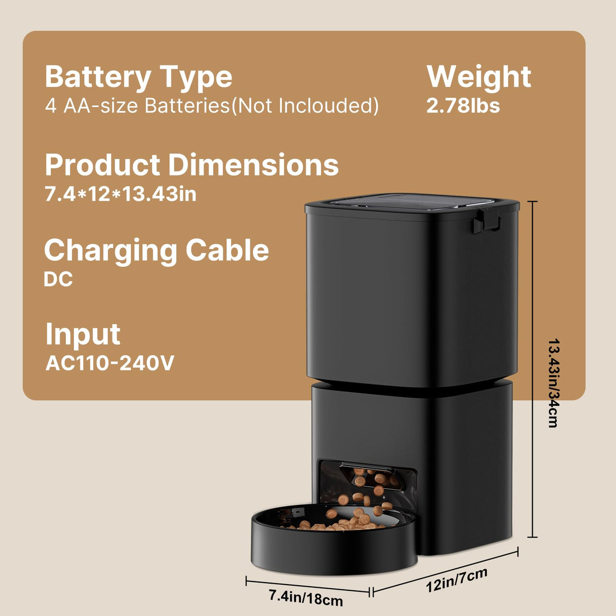 DUDUPET Automatic Cat Feeder, 5G WiFi APP Control Automatic Pet Feeder, 5L Cat Dry Food Dispenser with Remote Feeding,10 Meals Programmable 1-15 Portion Control Auto Dog Feeders for Cats,Puppy