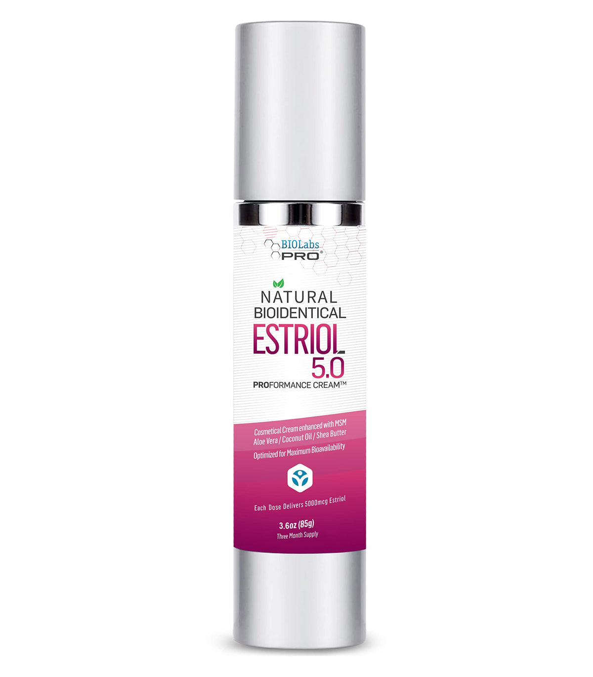 Ultraspa Skincare Biolabs Pro Natural Bioidentical Estriol Beauty Cosmetic Cream For Women, Three Month Supply (3.6 Oz)