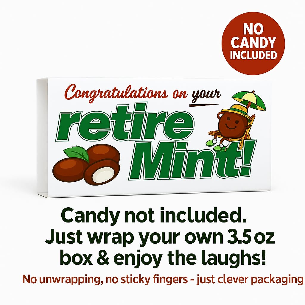 24 Pack Retirement Gifts for Women Men, Retirement Party Favors, Slide-On Wrappers for 3.5 oz Junnior Mints Candy Boxes, Happy Retirement Decorations