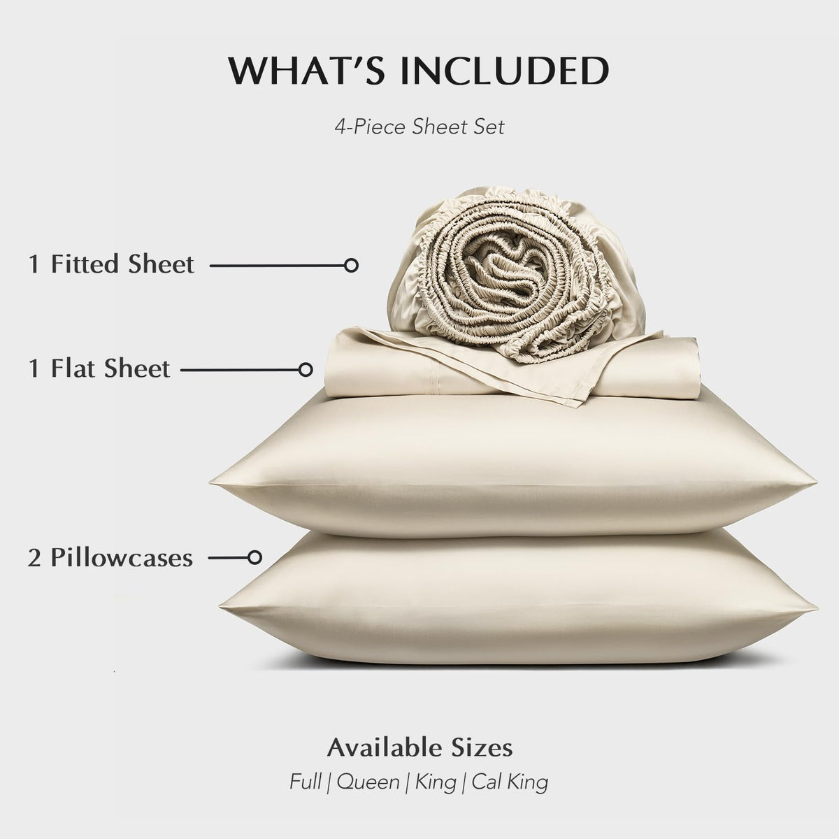 EverGrace Tencel™ Sheet Set, Breathable & Cooling, Queen, Bone