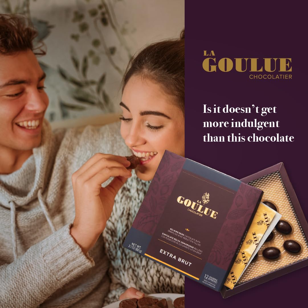 La-Goulue-Chocolatier Luxury Wine Infused Dark Chocolate Selection - Artisan Chocolates with Cabernet Sauvignon, Malbec and Champagne-Sparkling Wine