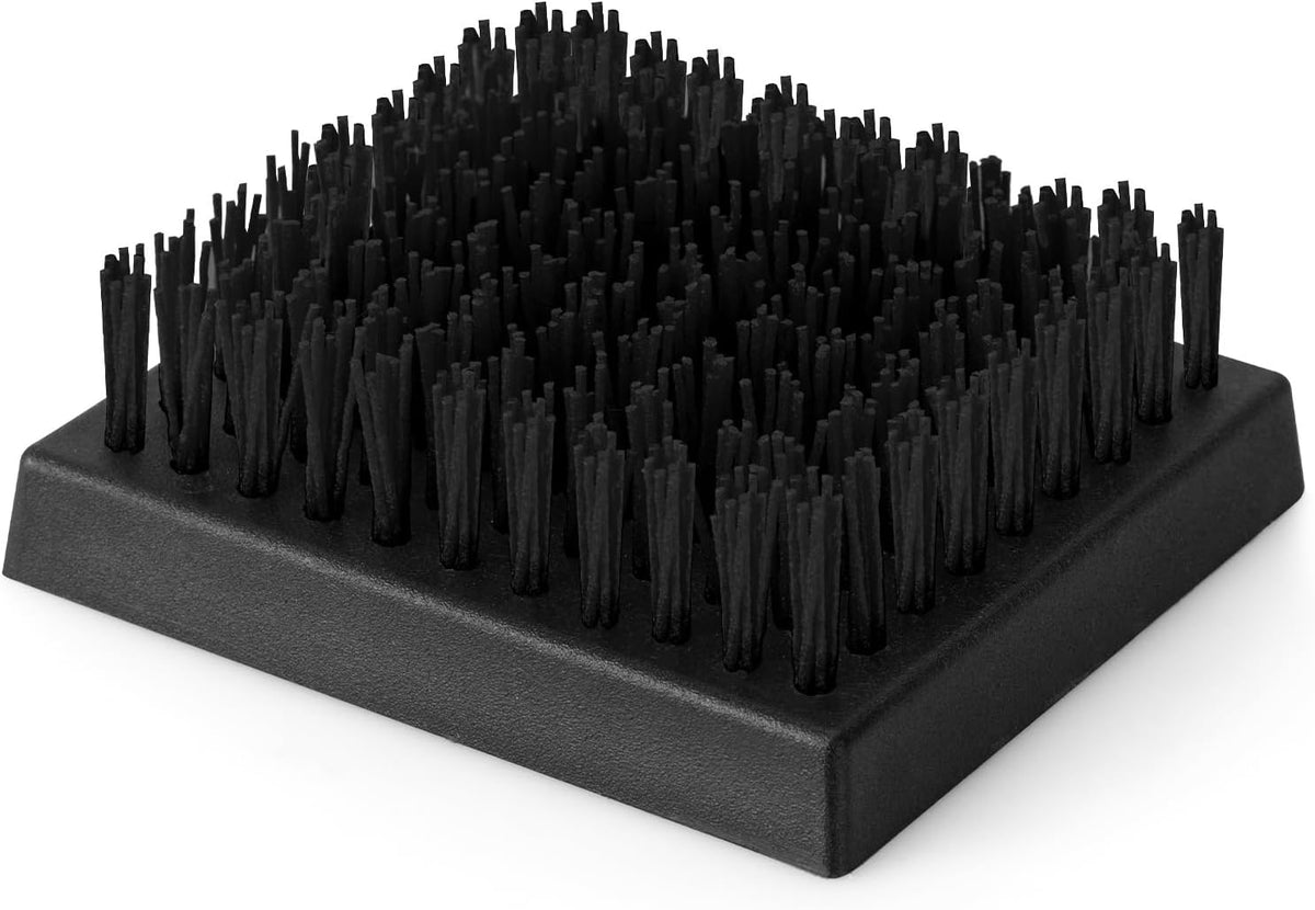 BBQ Replaceable Scraper Cleaning Head,Safe Nylon Bristles Barbecue Triple Scrubbers Cleaning Brush for Cast Iron Grates/ ((Only Black-Replacement Head No Grill Brush)