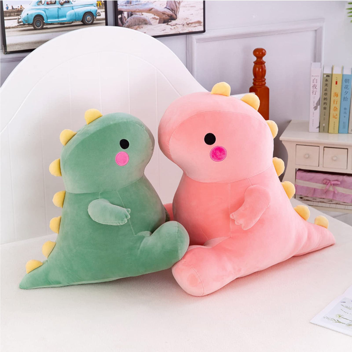 Dinosaur Plush Toys Soft Stuffed Animals Toys Dolls Gifts(Green,8in)