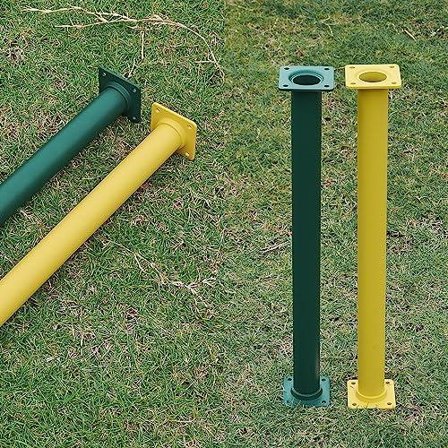 6 Pcs Yellow Outdoor Monkey Bars Ladder Rungs Playground Accessories | Heavy Duty Solid Constructed, Non-Slip Matte Powder Coated Weather Resistant, Hardware Include, Playset Swing Set Jungle Gym - color: Yellow