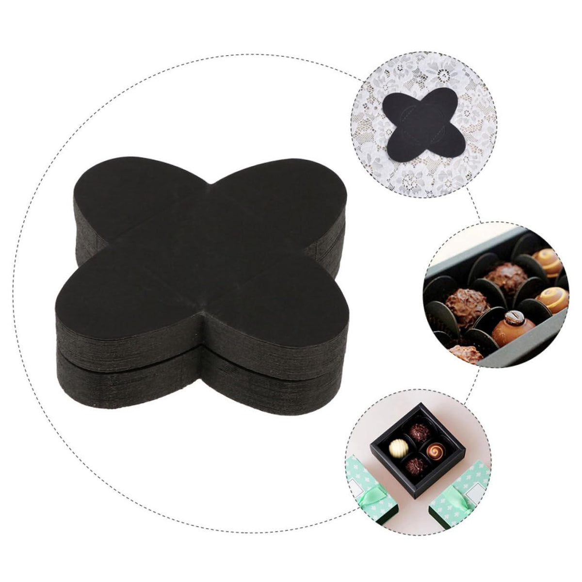 BUGUUYO 50pcs Truffle Holder Chocolate Packing Trays Paper for Candy Chocolate Wrapping for Valentine Day Decoration