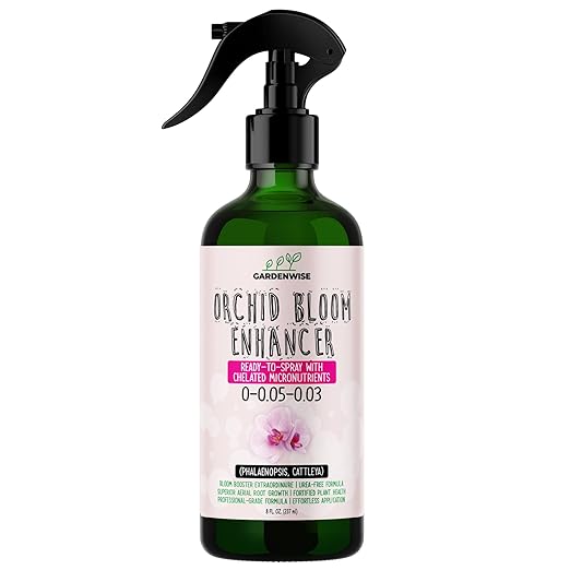 Orchid Food Bloom Booster Fertilizer - Bloom Orchids Fertilizer – Phosphorus and Potassium Formula 0-0.05-0.03 - Ready-to-Use Spray with Chelated Micronutrients (8 OZ)