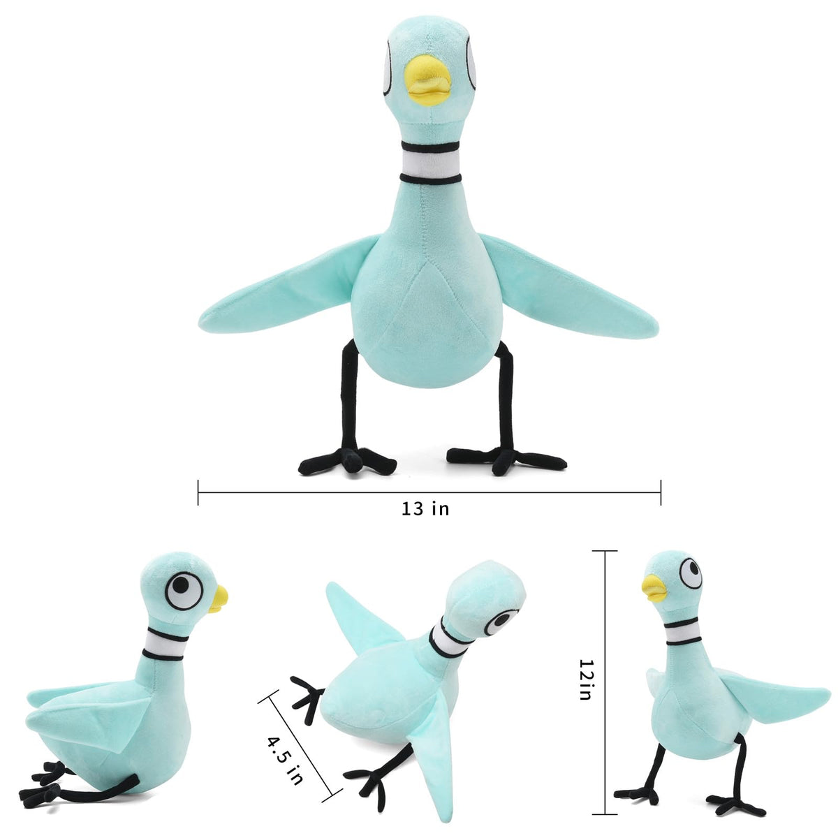 Rhymad The Pigeon Plush Mo Willems Characters Toy Stuffed Animal Soft 12”