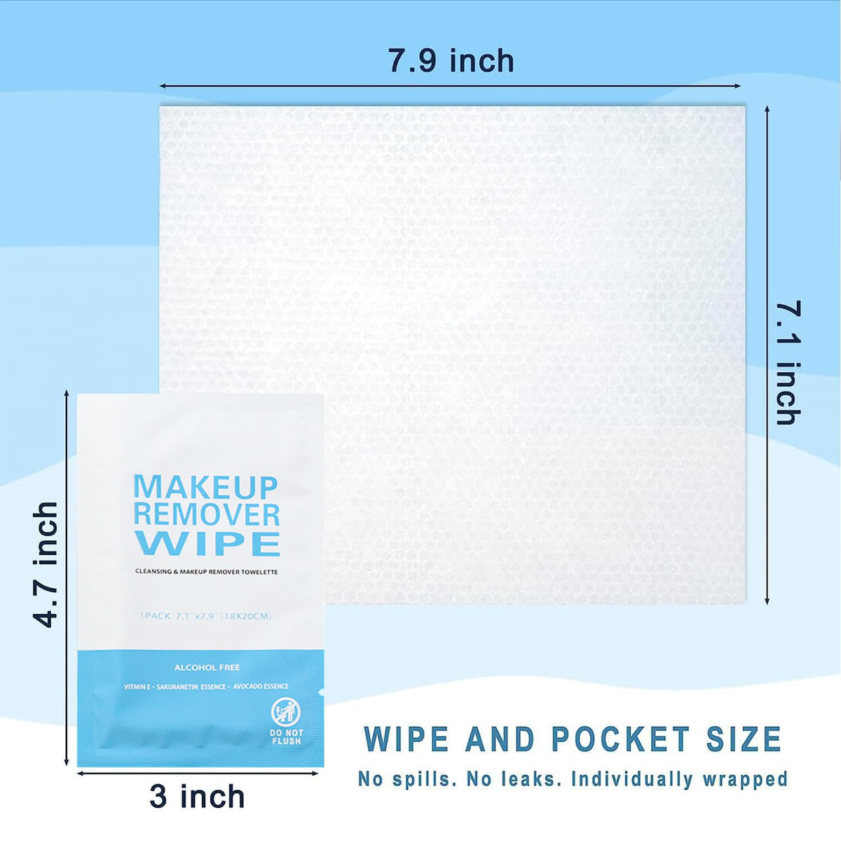 Gisdo 200 Pack Makeup Remover Wet Wipes Individually Wrapped