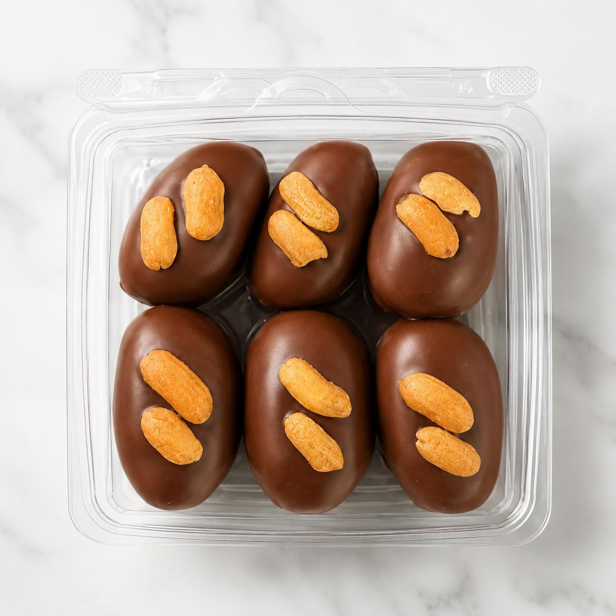 Nuts Factory Chocolate Dates - Dark Chocolate Covered Dates with Kataifi & Peanut Butter Filling, Gourmet Stuffed Date Dessert Treats