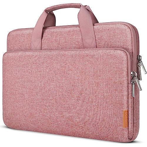 DOMISO 17 inch Carrying Cases for Mobile Computers, Laptop Sleeve Protective Case Cover Compatible with 17-17.3 inch HP Dell ASUS Lenovo Chromebook, Waterproof Computer Cases Bag with Handle, Pink - color: Pink, size: 17-17.3 inch