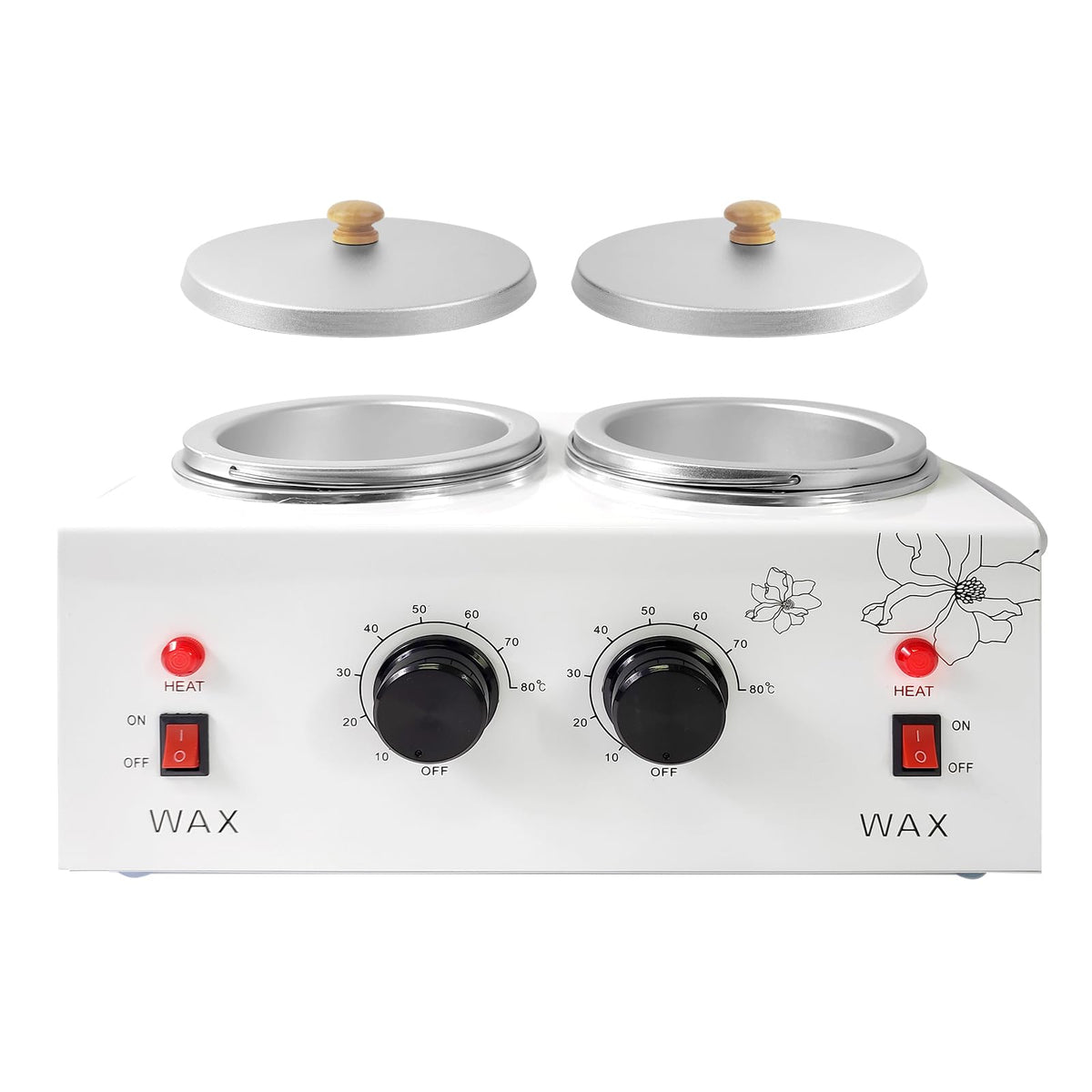 1.2L Double Portable Wax Warmer Machine For Painless Hair Removal, Women Men Professional Wax Heater With Adjustable Temperature