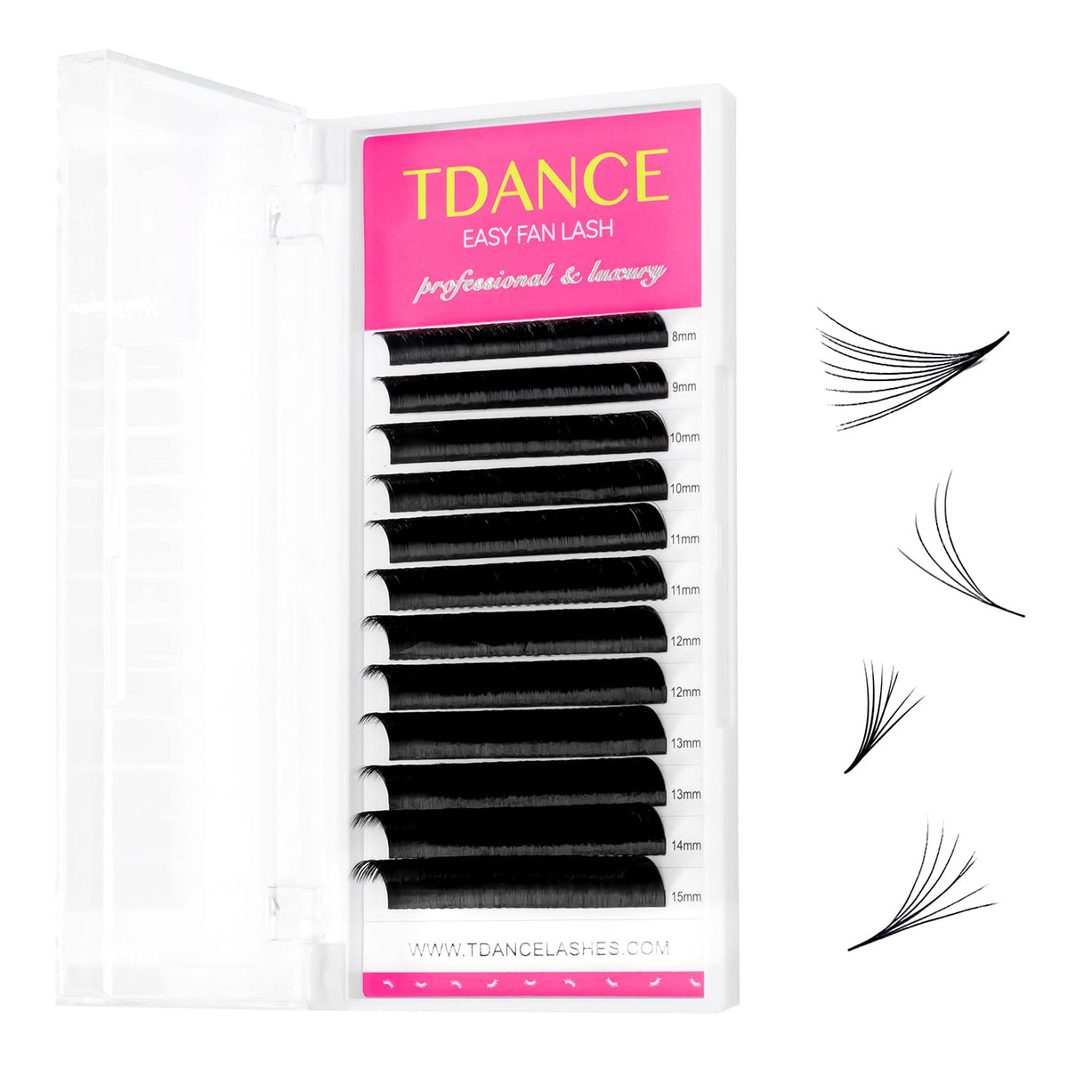 Tdance Eyelash Extension Supplies Rapid Blooming Volume Eyelash Extensions Thickness 0.12 D Curl Mix 8-15Mm Easy Fan Volume Lash