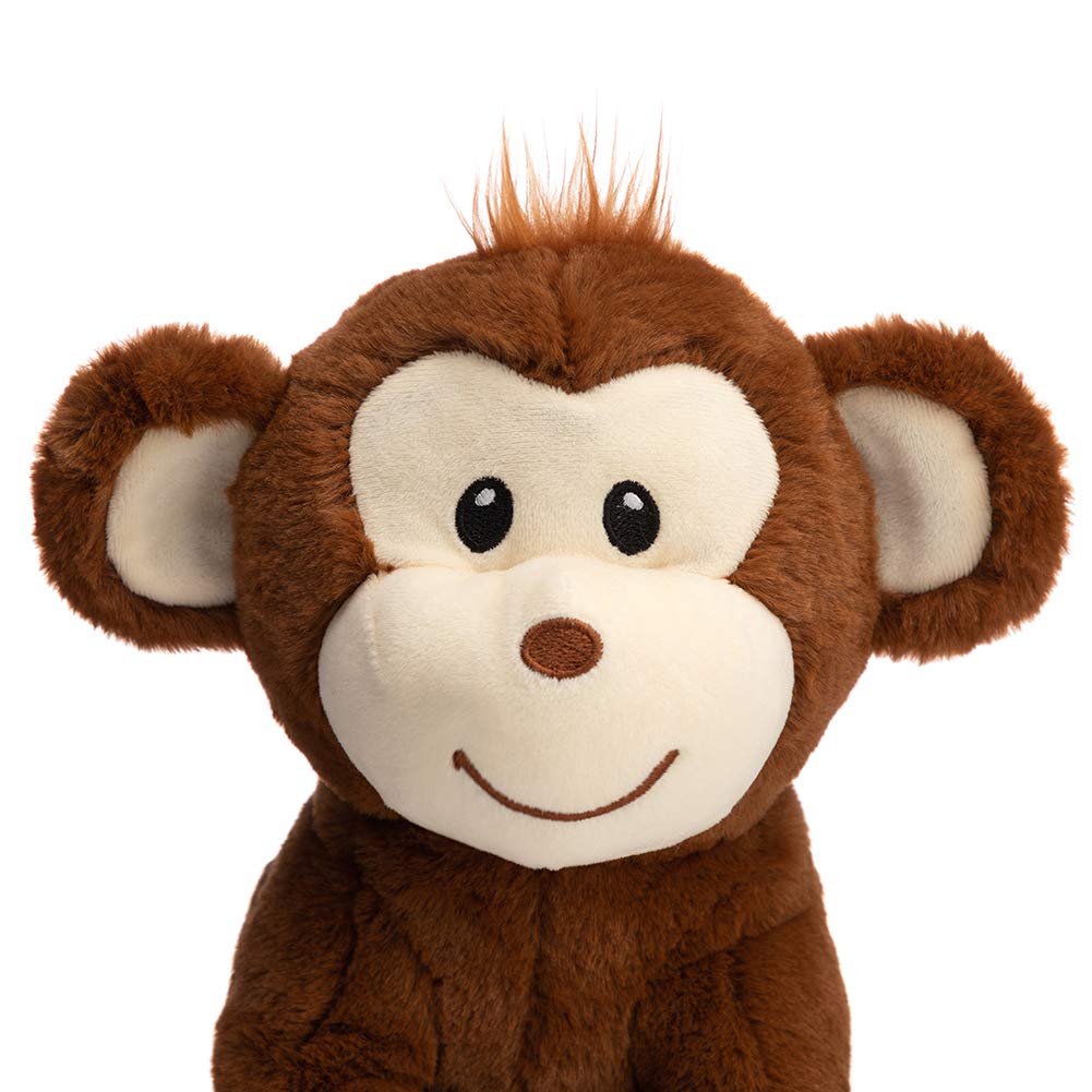 HollyHOME Monkey Stuffed Animal, Cute Cuddly Stuffed Monkey Plush,12” Brown