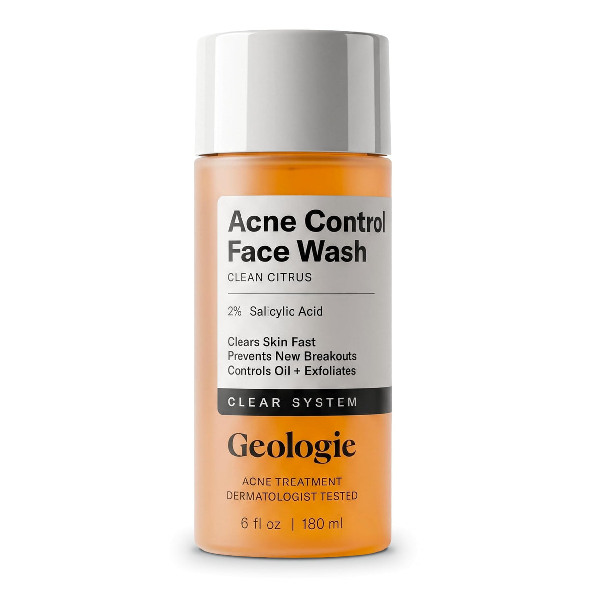 Geologie Acne Control Face Wash and Anti-Pimple Pack Bundle, Salicylic Acid, Spot Treatment, Hydrocolloid Pimple Patches, BPO-Free, 2-Piece Set