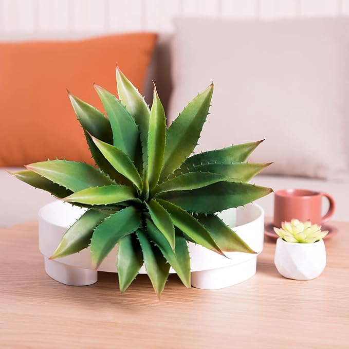 Veryhome Succulents Plants Artificial Aloe Plant, 12.5Inch Large Faux Succulents Unpotted, Premium Crafting DIY Greenery Decor for Indoor & Outdoor(4Pcs-Green)