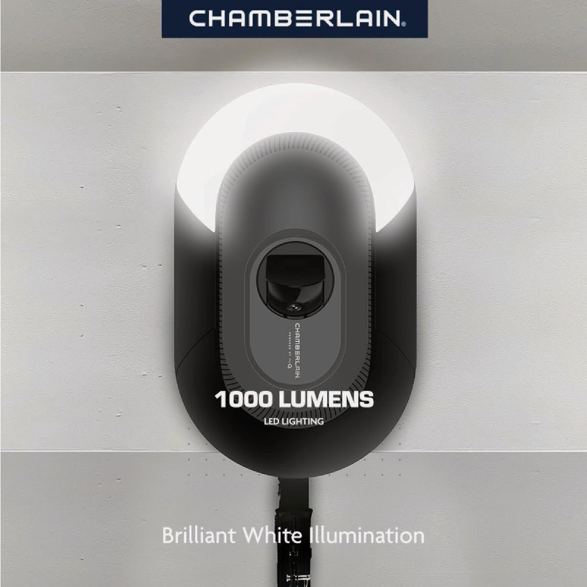 Chamberlain B4643T Smart Built in Camera-myQ Smartphone Controlled-Ultra Quiet, Strong Belt Drive, Blue Garage Door Opener