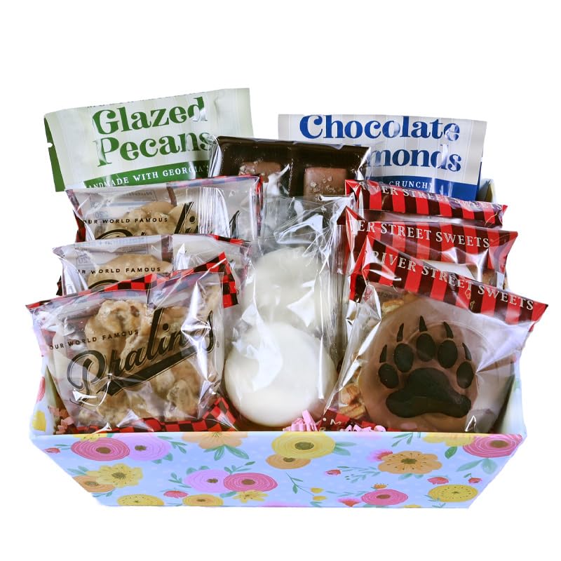 Just for Her Gift Tray with Pralines, Chocolate Bear Claws, Glazed Pecans, Chocolate Almonds, Sea Salt Caramels and Chocolate-Dipped Oreos