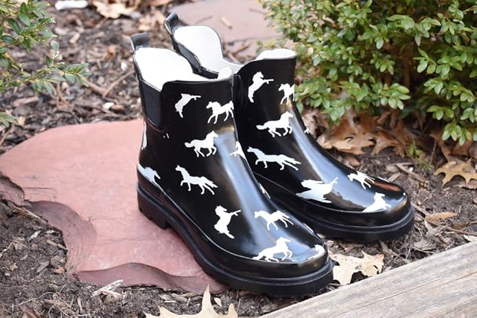 NORTY - Womens Ankle Rain Boots - Ladies Waterproof Winter Spring Garden Boot runs ½ size large