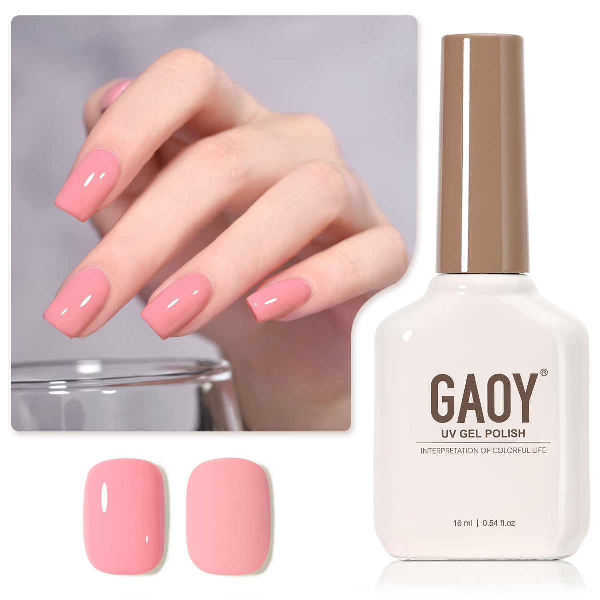 Gaoy Pink Gel Nail Polish, 16Ml Soak Off Gel Polish, Uv Light Cure For Nail Art Diy Manicure At Home, 2015 Cherry Pink