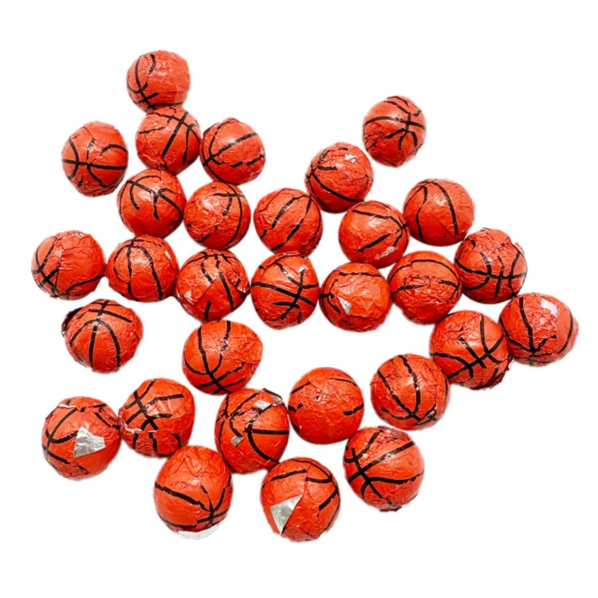 Chocolate Covered Basketballs - 3 LB Resealable Stand Up Bag (approx. 240 pieces) - Individually Wrapped Milk Chocolate Basketballs - Bulk Party
